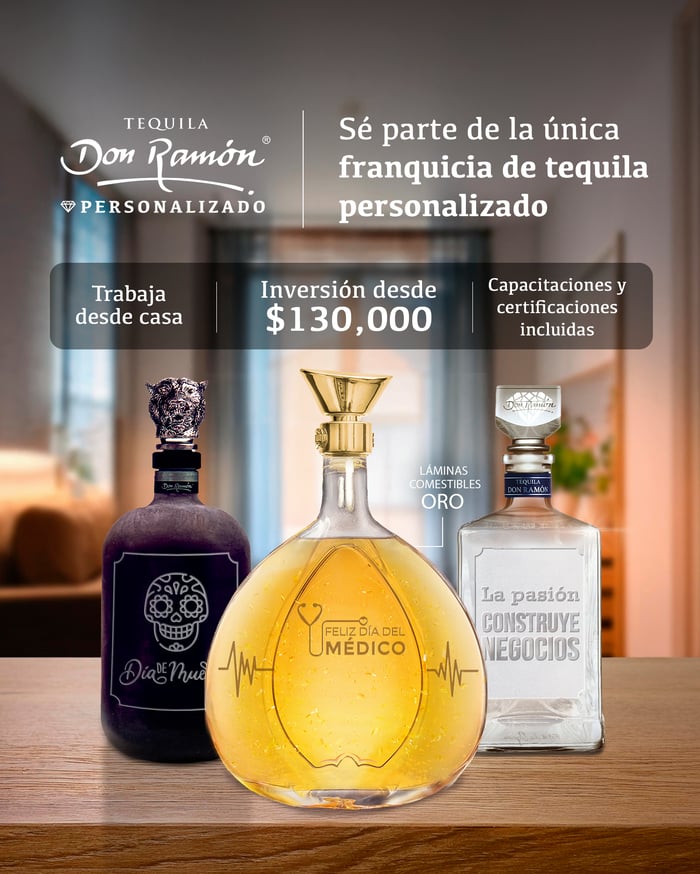 franquicia economica desde casa tequila don ramon personalizado 