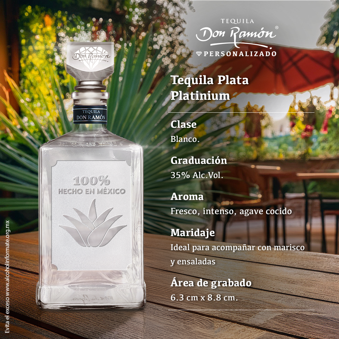 tequila plata platinium centro de mesa elegante