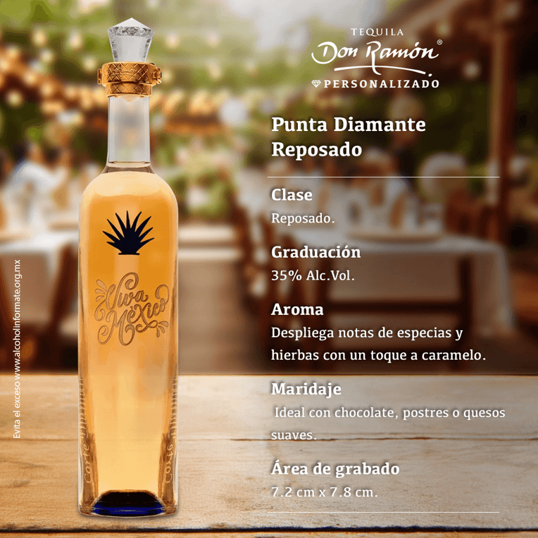 tequila añejo punta diamante don ramon personalizado