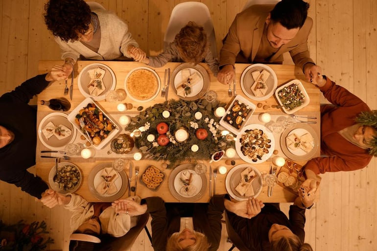 foto de cena familiar navidena