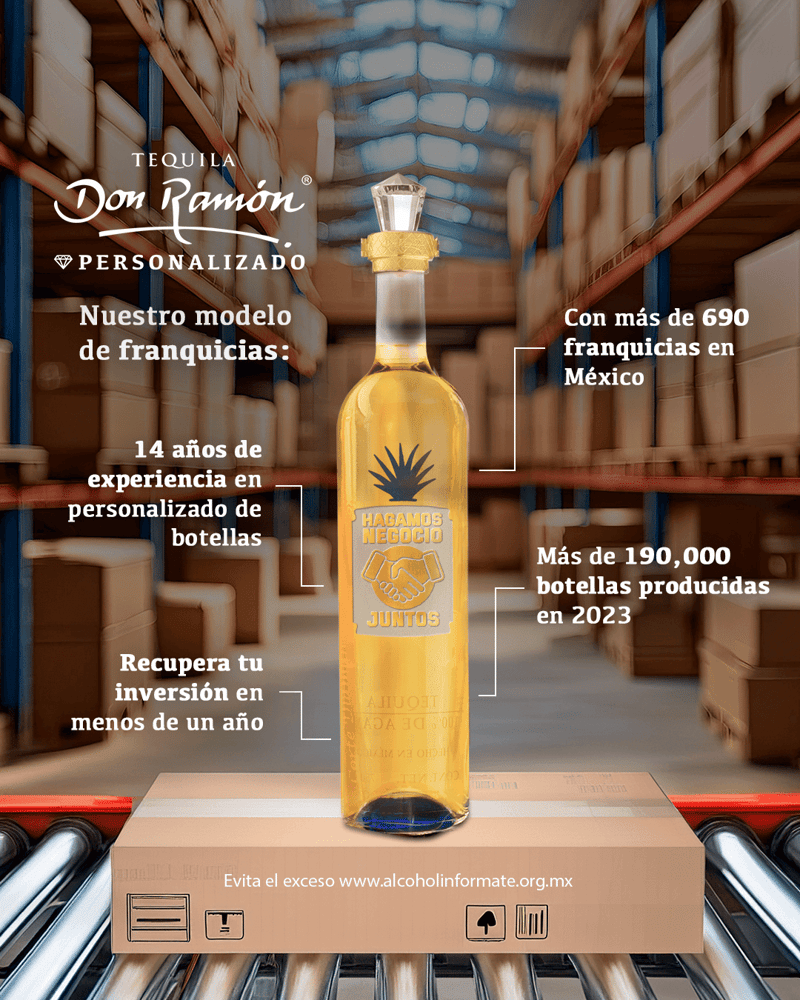 franquicia barata y rentable tequila don ramon personalizado