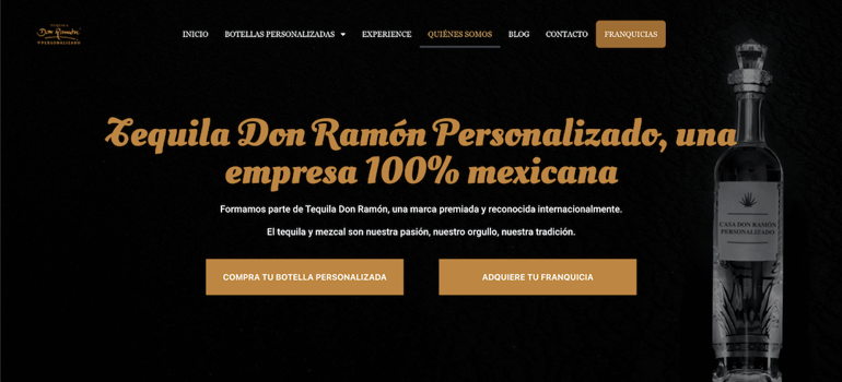 pagina web de tequila don ramon personalizado